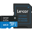 Lexar 64GB High-Performance microSDXC UHS-I card (633x)