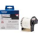 Brother DK-22251 62mm Continuous Length Tape Black and Red Print on White