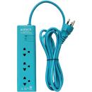 Anitech H1133-MI 3 Socket 1 Switch Power Strip Mint