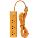 Anitech H1133-OR 3 Socket 1 Switch Power Strip Orange