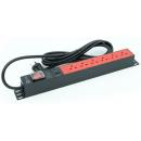 Power Connex Power Bar 6 Sockets with Master Switch & Overload Protection Black Red (PXC5PHTNS-TS06)