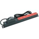 Power Connex Power Bar 6 Sockets with Master Circuit Breaker Black Red (PXC5PHTNB-TS06)