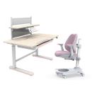 FLEXISPOT Kids Set Single Motor Electric Height Adjustable Desk + Shelf + Ergonomic Chair Pink