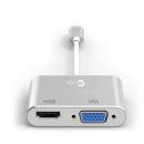 Mazer MDP to HDMI+VGA Dual Display Adapter White (M-MDPDUAL200)
