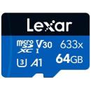 Lexar 64GB High-Performance 633x microSDXC Memory Card No Adapter (LMS0633064G)