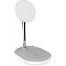 Mazer MagDesk MagSafe 2-in-1 Hybrid Wireless Charging Stand White (M-Mag.DESK600)