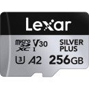 Lexar 256GB Professional Silver Plus MicroSDXC Memory Card (LMSSIPL256G)