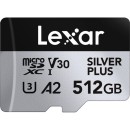 Lexar 512GB Professional Silver Plus MicroSDXC Memory Card (LMSSIPL512G)